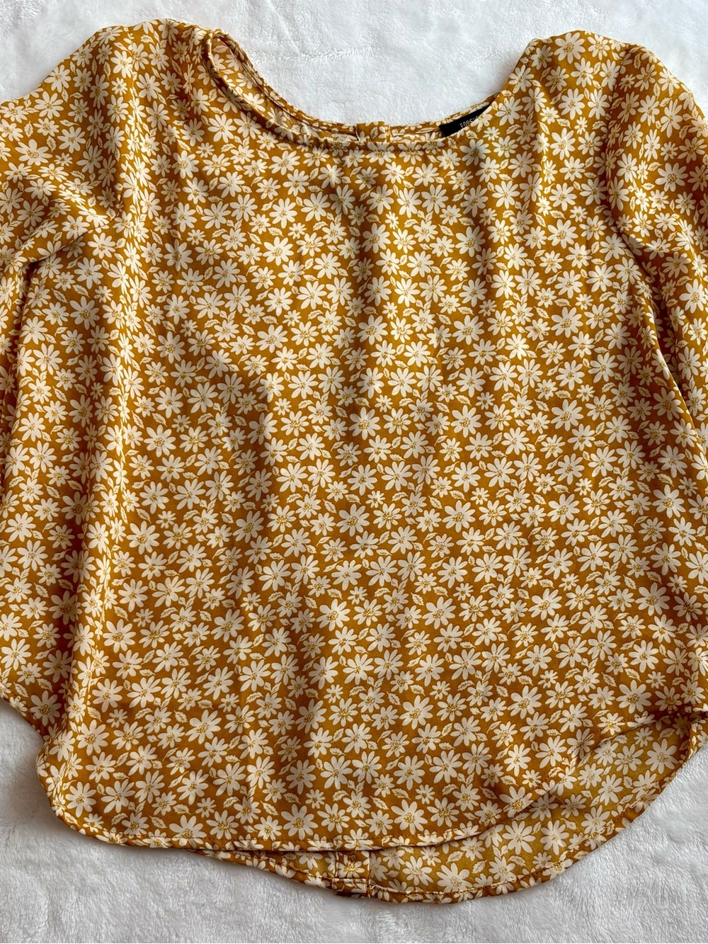 Forever 21 Mustard Yellow Daisy Blouse